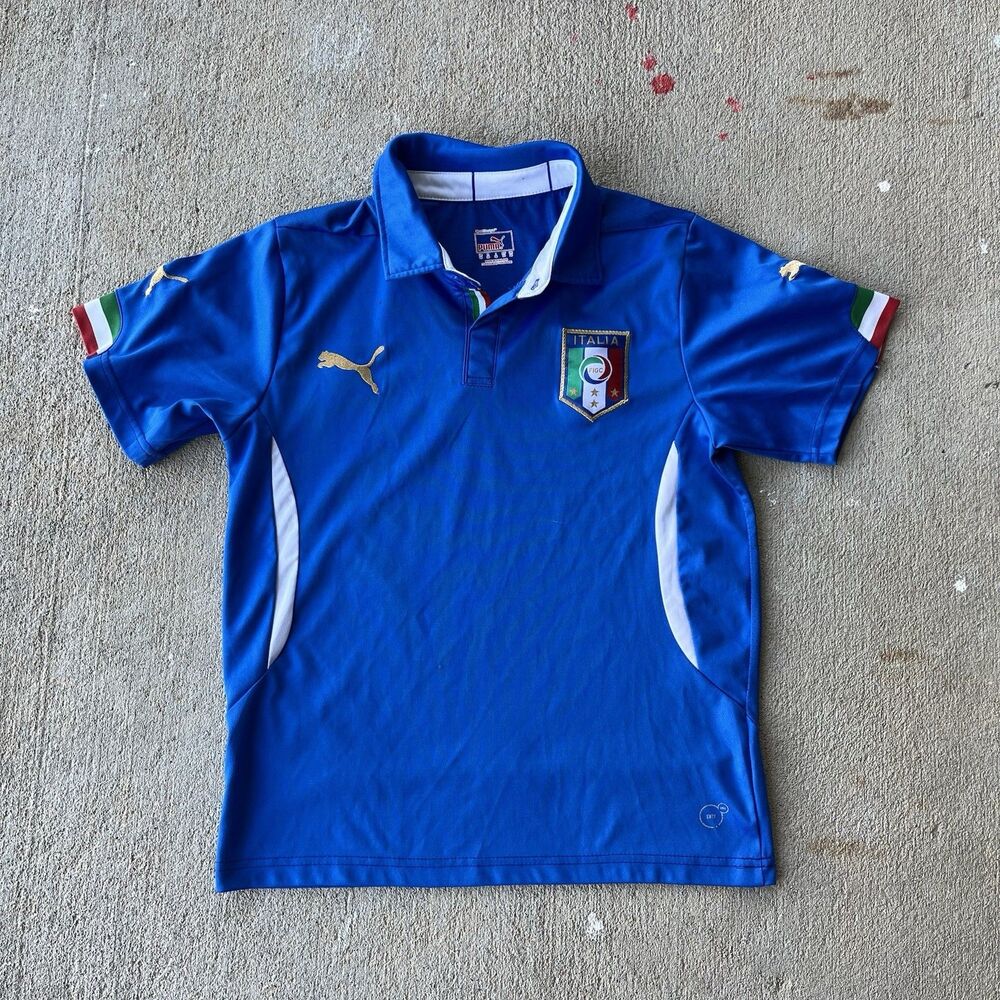 14-15 Puma Italy National Team Soccer Polo Jersey Youth Size 24 Large